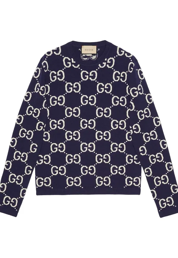 Gucci tröja med monogram - Blå