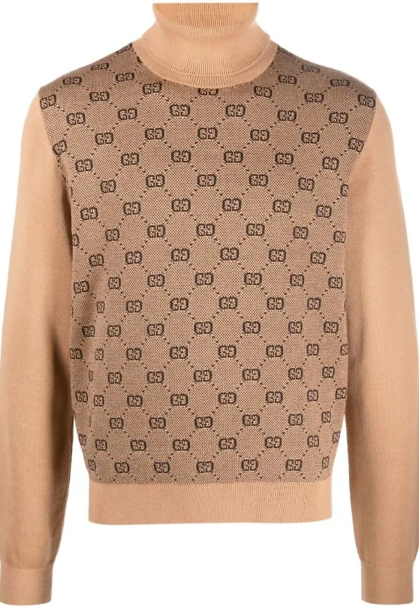 Gucci tröja med rullkrage - Brun