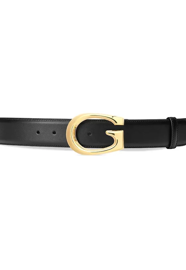 Gucci tunt läderbälte med G-spänne - Svart