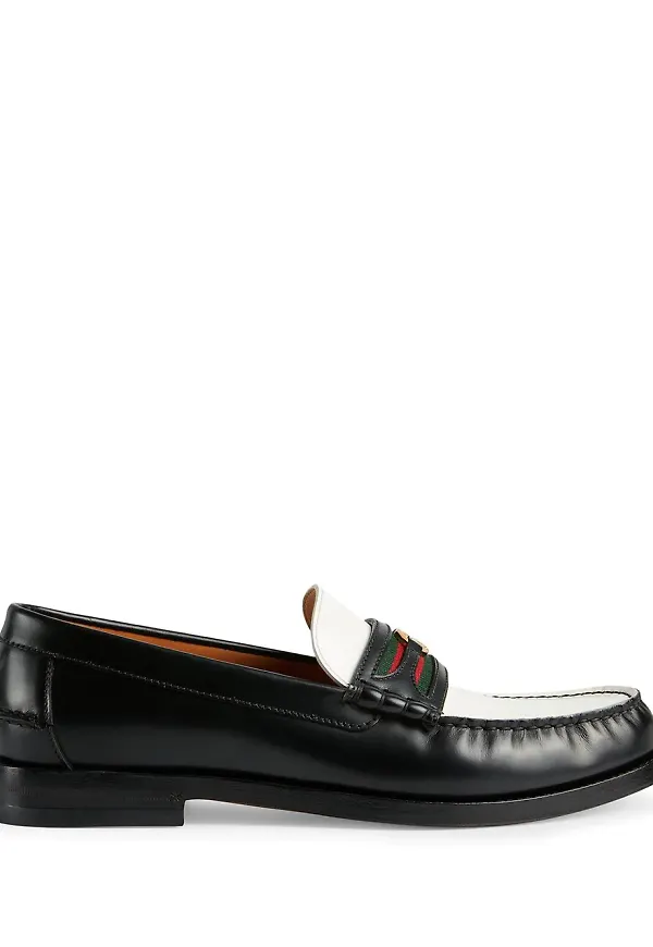 Gucci tvåfärgade loafers - Svart