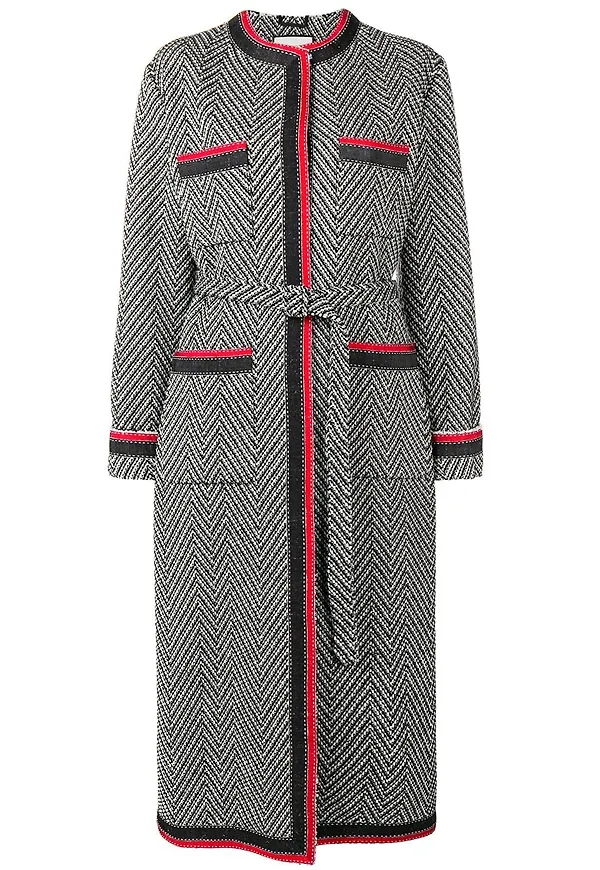 Gucci tweedkappa i chevron-mönster - Svart
