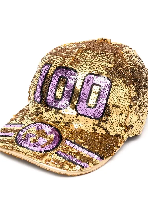 Gucci utsmyckad keps - Gul