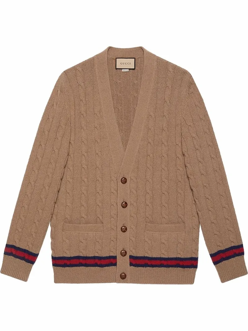 Gucci v-ringad kofta - Brun