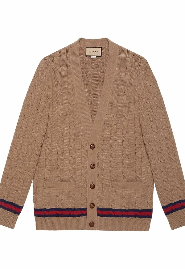 Gucci v-ringad kofta - Brun