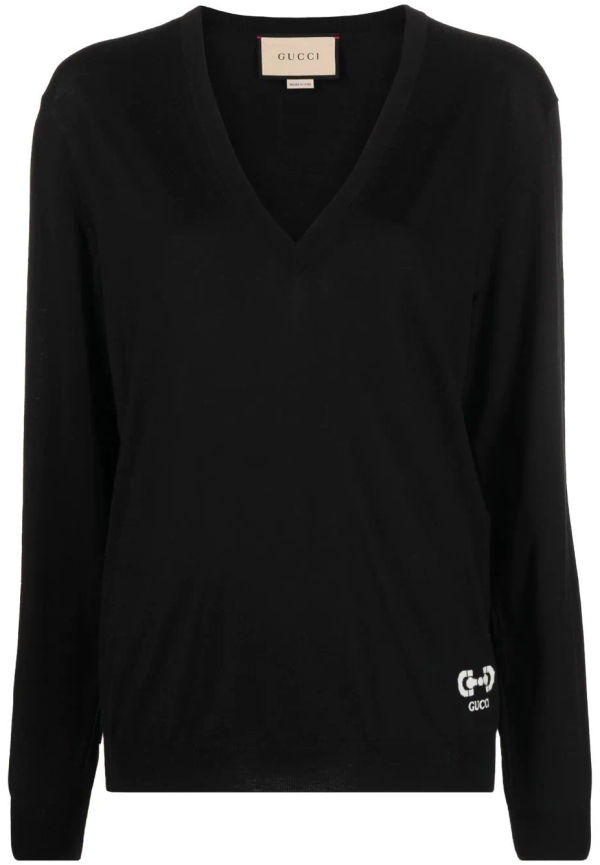 Gucci v-ringad tröja - Svart