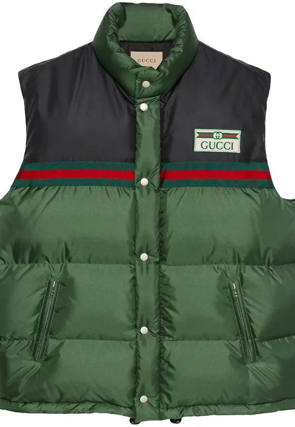Gucci vadderad dunväst - Grön