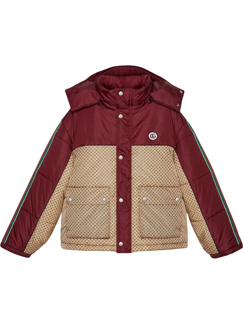 Gucci vadderad jacka med färgblock - Neutral
