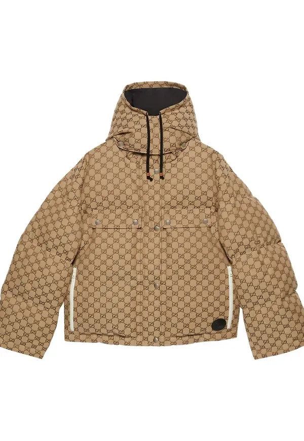 Gucci vadderad jacka med huva - Neutral