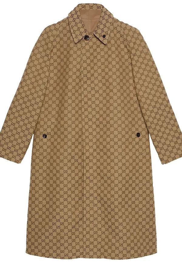 Gucci vändbar enkelknäppt kappa - Brun