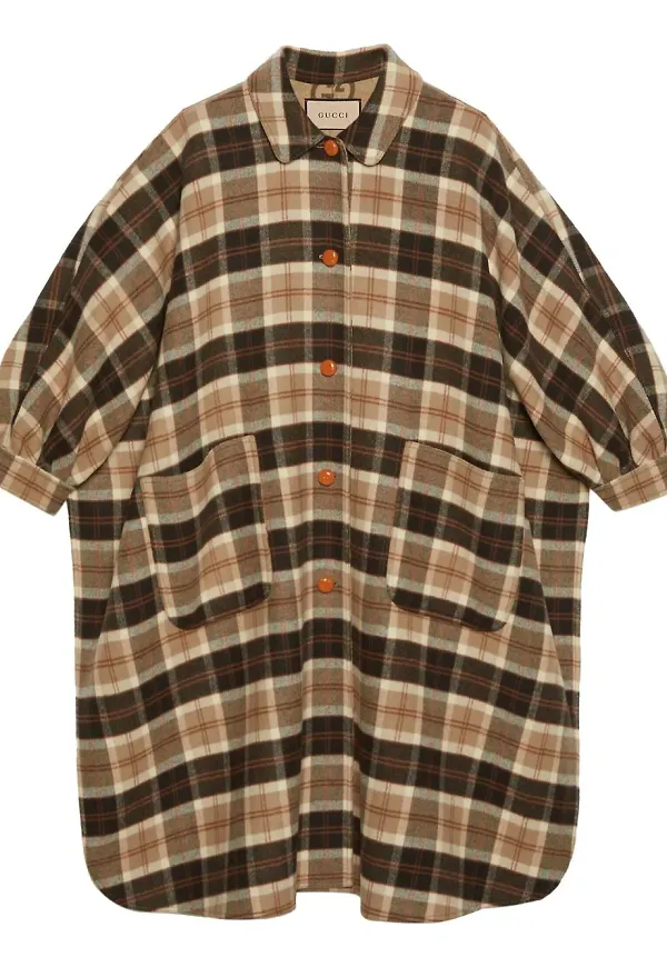 Gucci vändbar kappa i cape-modell - Neutral