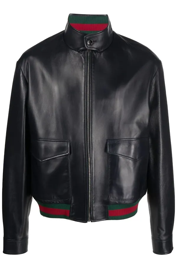 Gucci Web-Stripe jacka med dragkedja - Blå