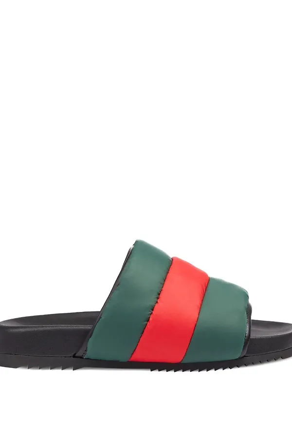 Gucci Web-Stripe tofflor med öppen tå - Grön