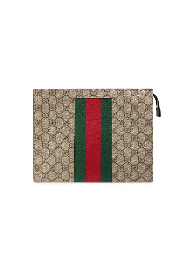 Gucci Web GG Supreme sminkväska - Brun