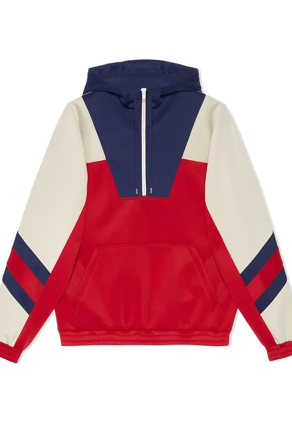 Gucci Web hoodie med färgblock - Röd