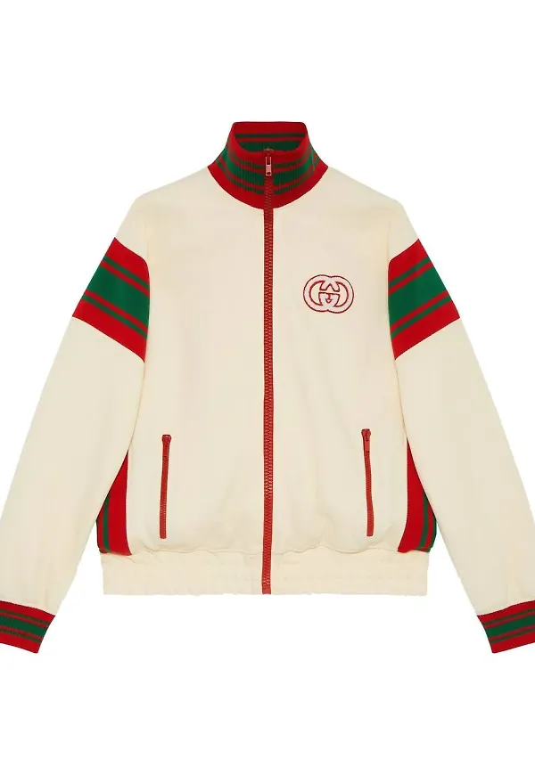 Gucci Web jacka med dragkedja - Neutral