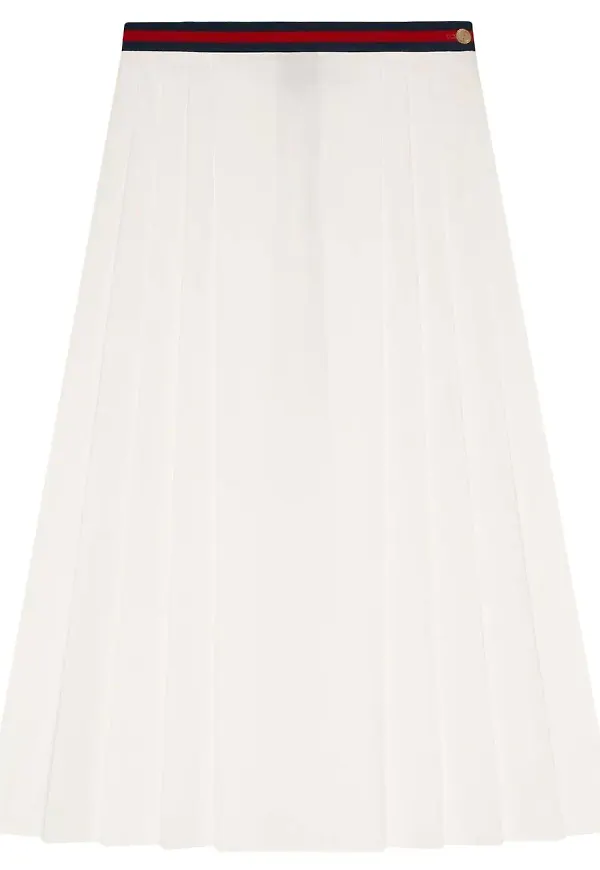 Gucci Web plisserad kjol - Vit