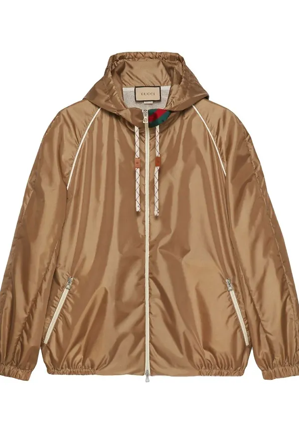 Gucci Web randig träningsjacka - Brun