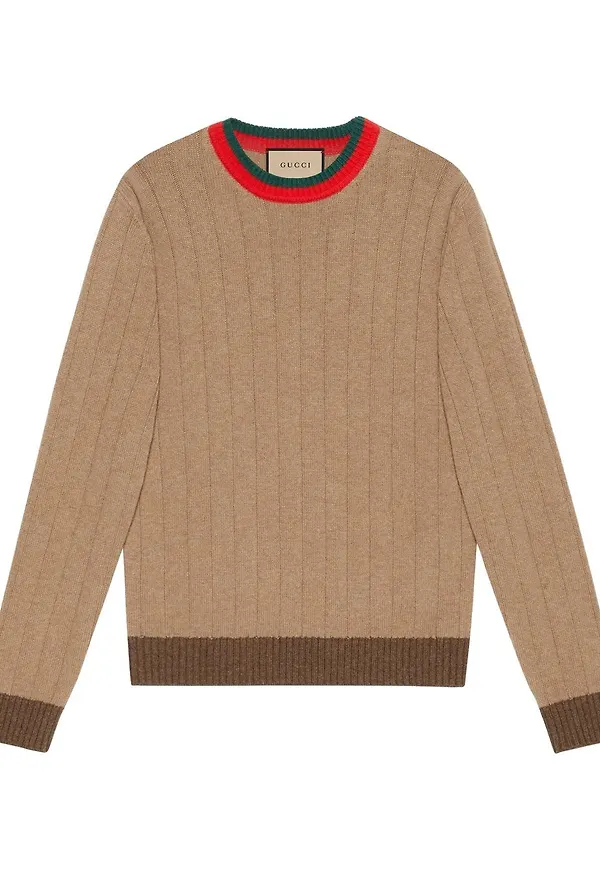 Gucci Web randig tröja - Brun