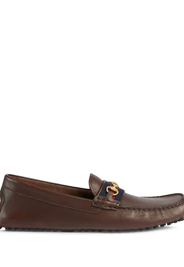 Gucci Web randiga bilskor - Brun