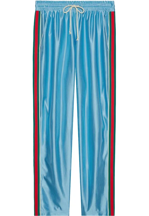 Gucci Web randiga sweatpants - Blå