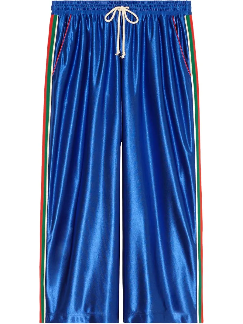 Gucci Web sweatpants med vida ben - Blå