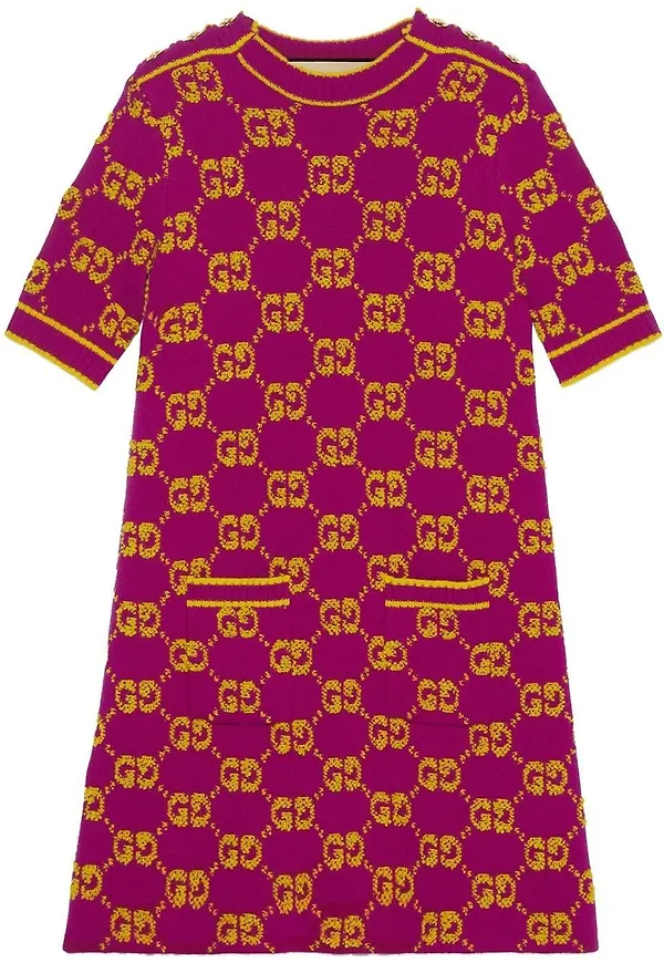 Gucci ylleklänning med monogram - Rosa