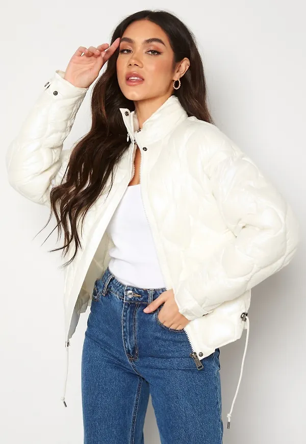Guess Palma Puffer Jacket Cream White M