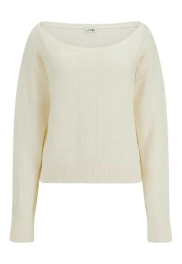 Guess Round-neck Knitwear Vit, Dam