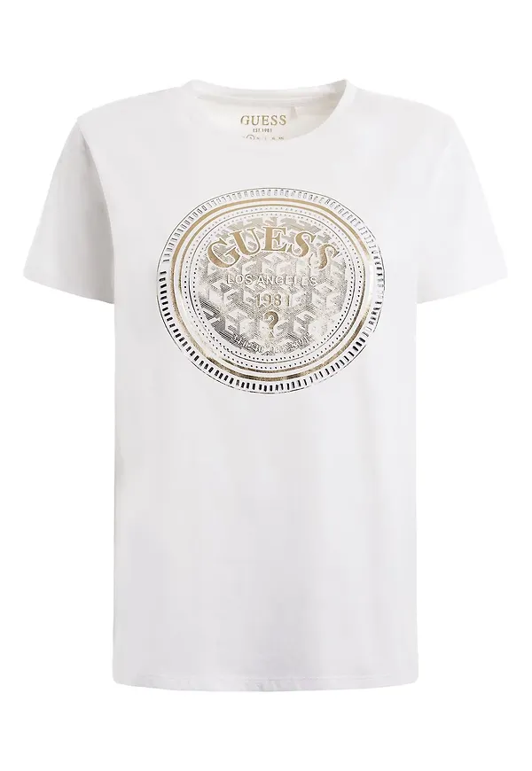 GUESS T-shirt guld / vit