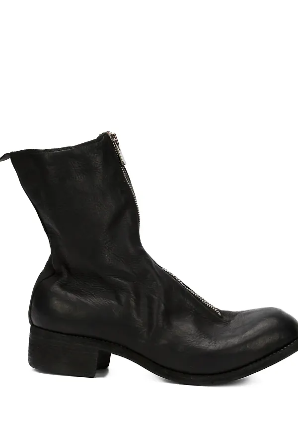 Guidi distressed zip-up boots - Svart
