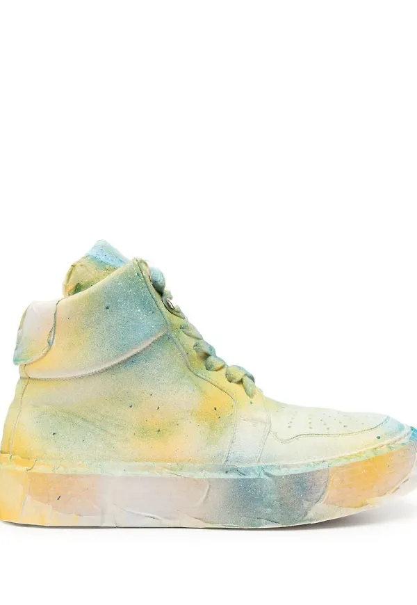 Guidi höga sneakers med sprejat effekt - Grön