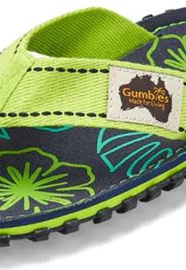 Gumbies Unisex Islander Lime Hibiscus