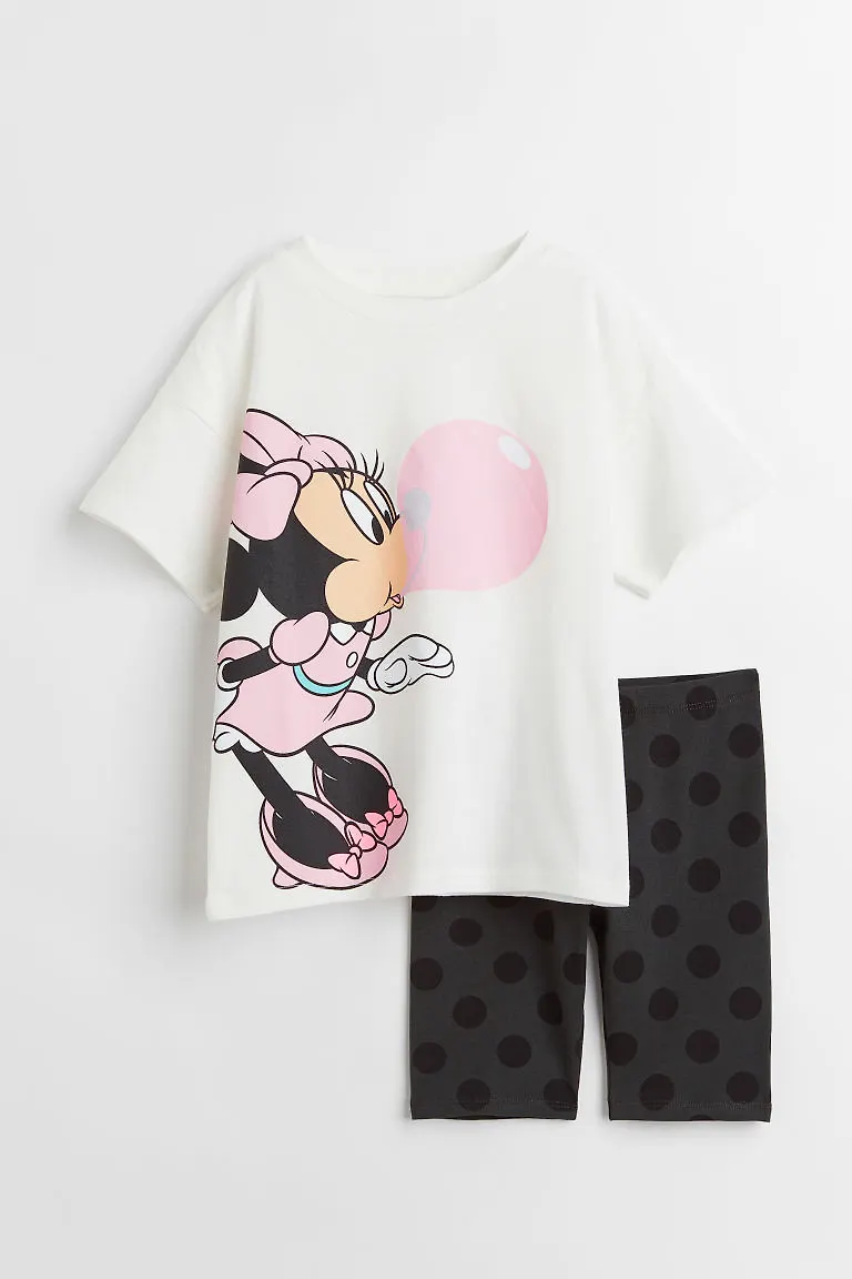 H & M - 2-delat set med tryck - Vit