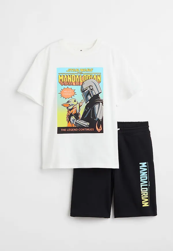 H & M - 2-delat set med tryck - Vit