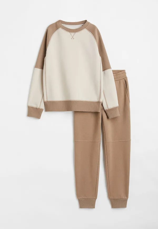 H & M - 2-delat sweatshirtset - Beige