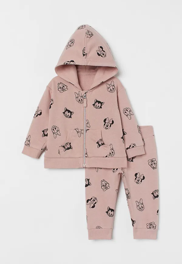 H & M - 2-delat sweatshirtset - Rosa