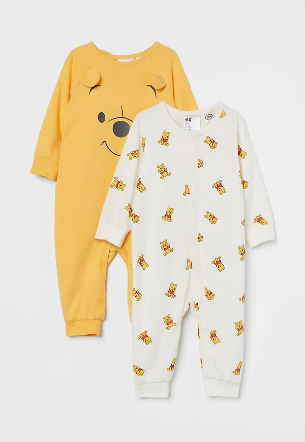 H & M - 2-pack bomullspyjamas - Gul