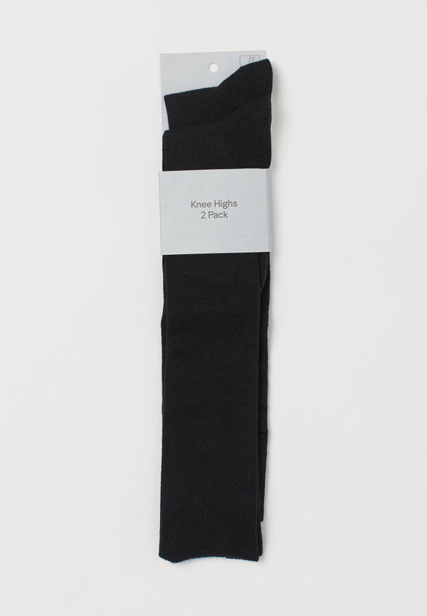 H & M - 2-pack knästrumpor - Svart