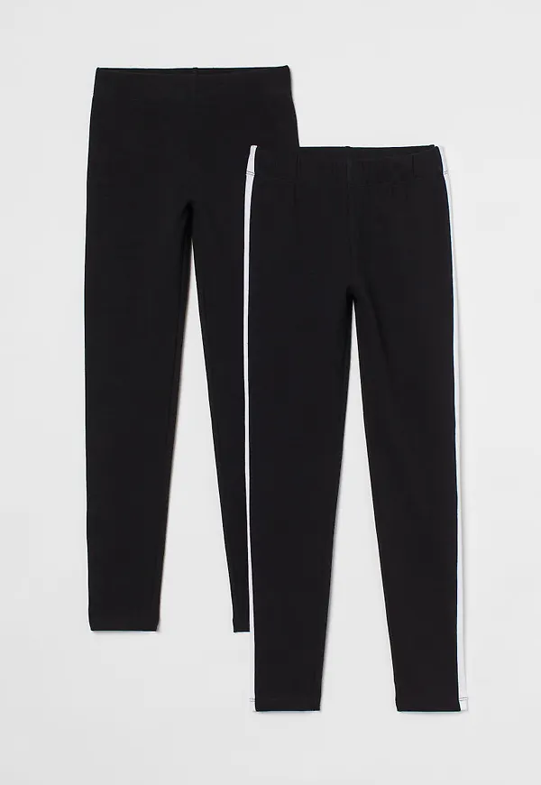 H & M - 2-pack leggings - Svart