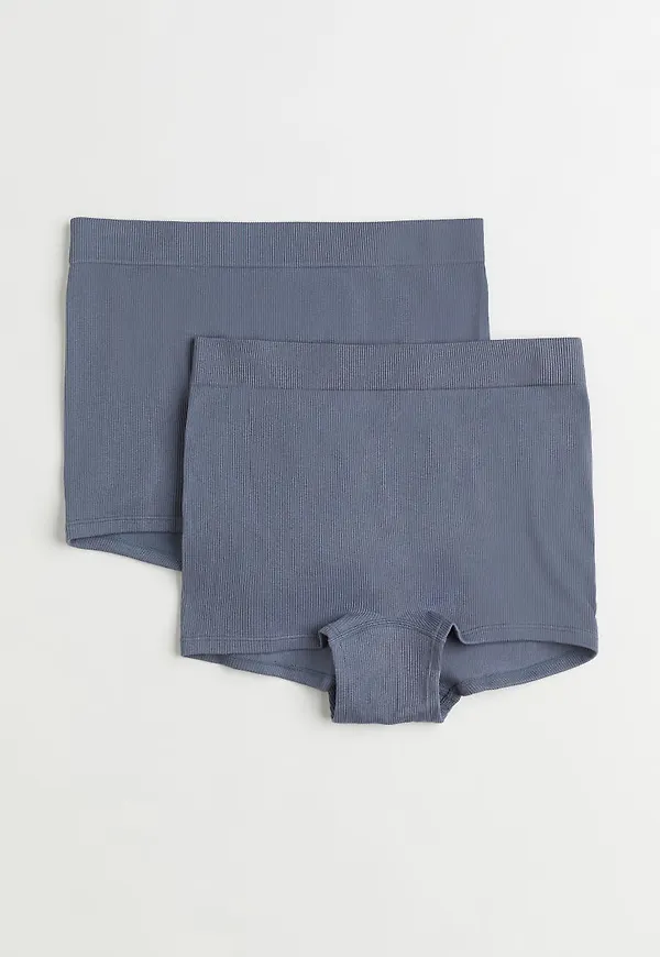H & M - 2-pack seamless trosa shortie - Blå