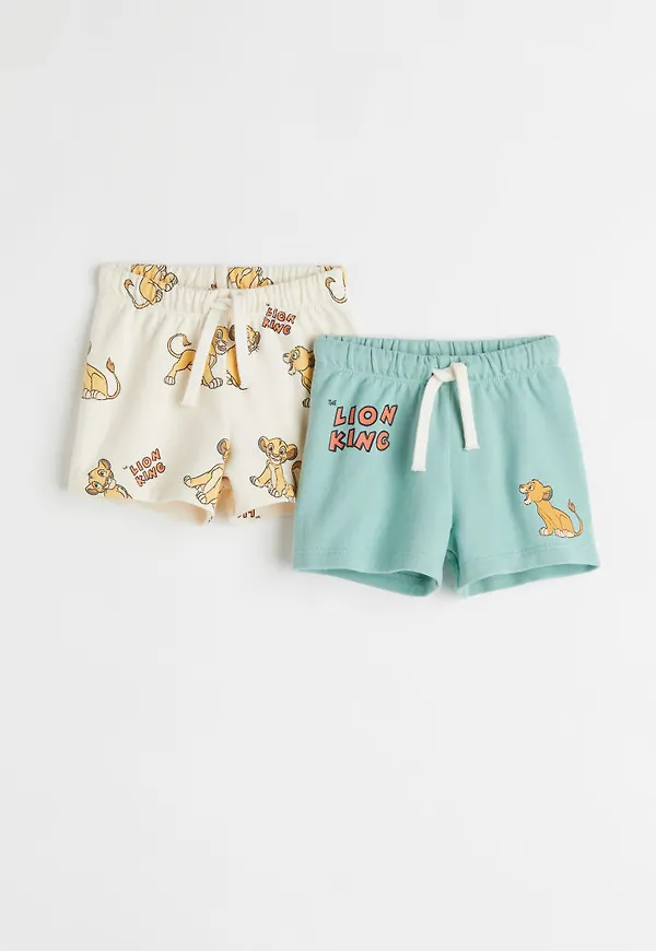 H & M - 2-pack shorts med tryck - Turkos