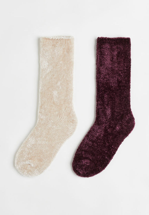 H & M - 2-pack strumpor - Röd