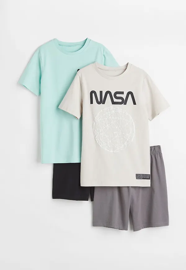 H & M - 2-pack trikåpyjamas - Beige