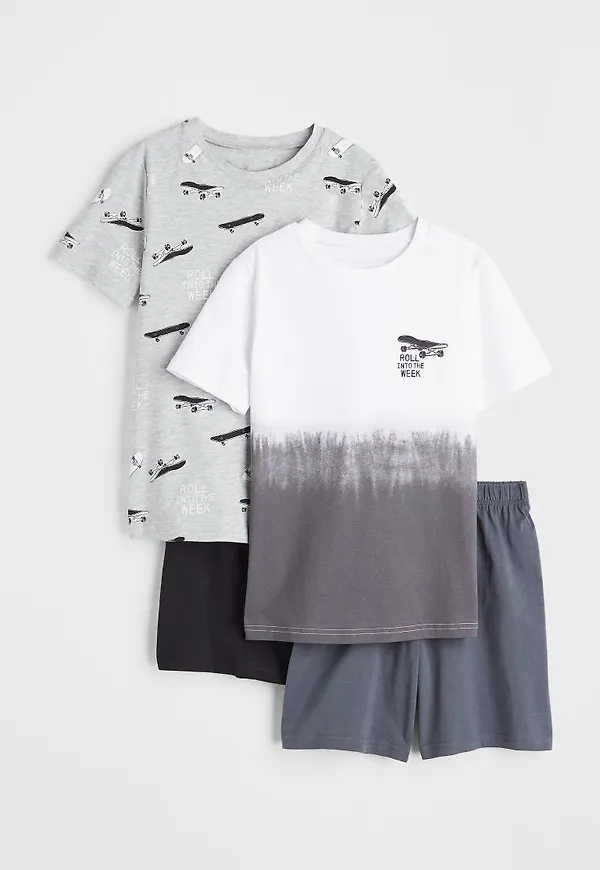 H & M - 2-pack trikåpyjamas - Vit