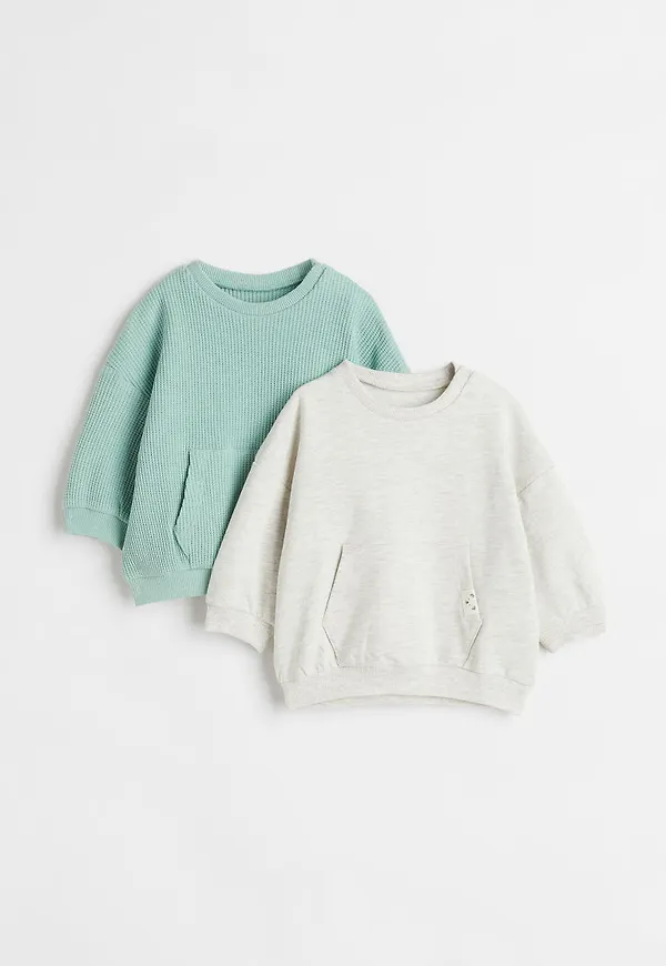 H & M - 2-pack tröja i bomull - Turkos