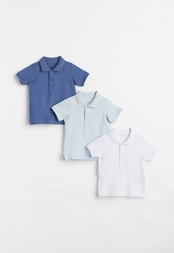 H & M - 3-pack pikétröja - Vit