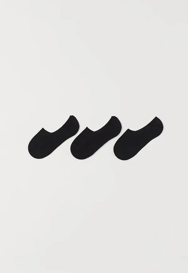 H & M - 3-pack sneakersstrumpor - Svart