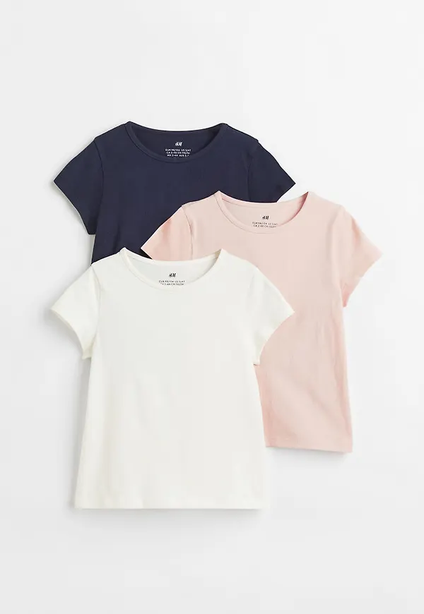 H & M - 3-pack t-shirt - Rosa