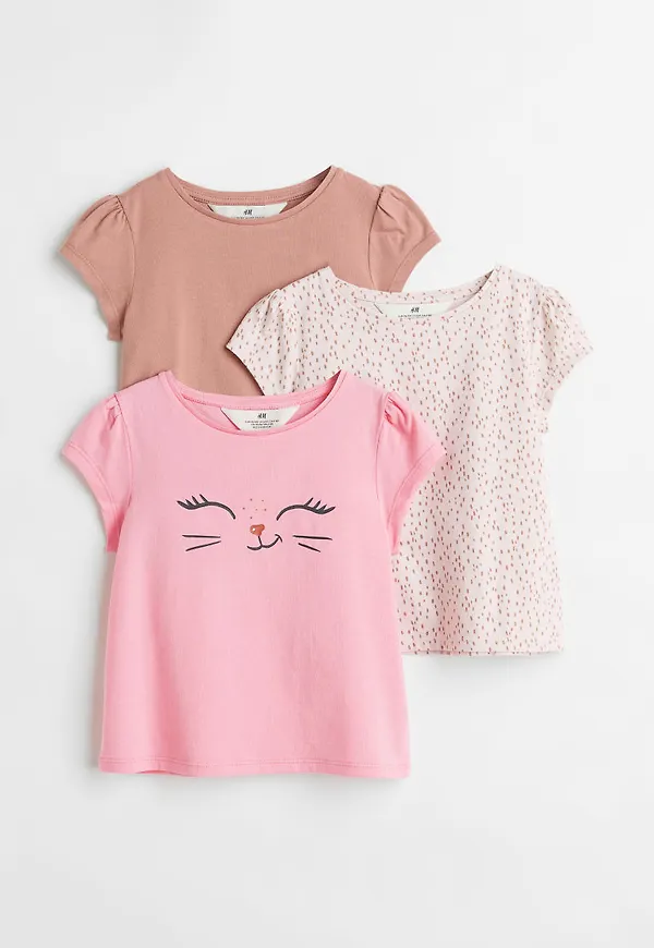 H & M - 3-pack trikåtopp - Rosa