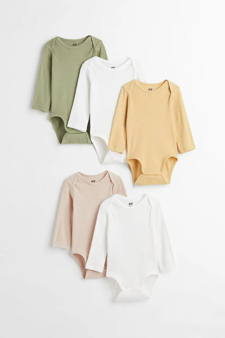 H & M - 5-pack body - Grön